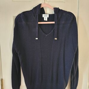 Navy Blue Hooded Sweater